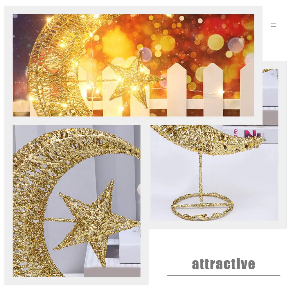 

Блестящая звезда-луна для верхушки елки, украшение для новогодней елки, праздничный декор для дома, рождественское украшение