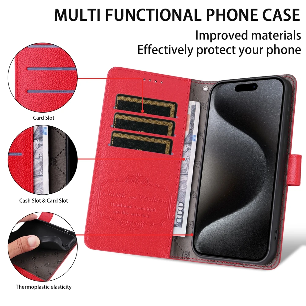 RFID-blockierende Brieftaschenhülle für Samsung Galaxy A05 A05S A06 A13 A14 A15 A16 A22 A23 A24 A25 A32 A33 A34 A35 A36 A54 A55 A56 Cover – Detail 8