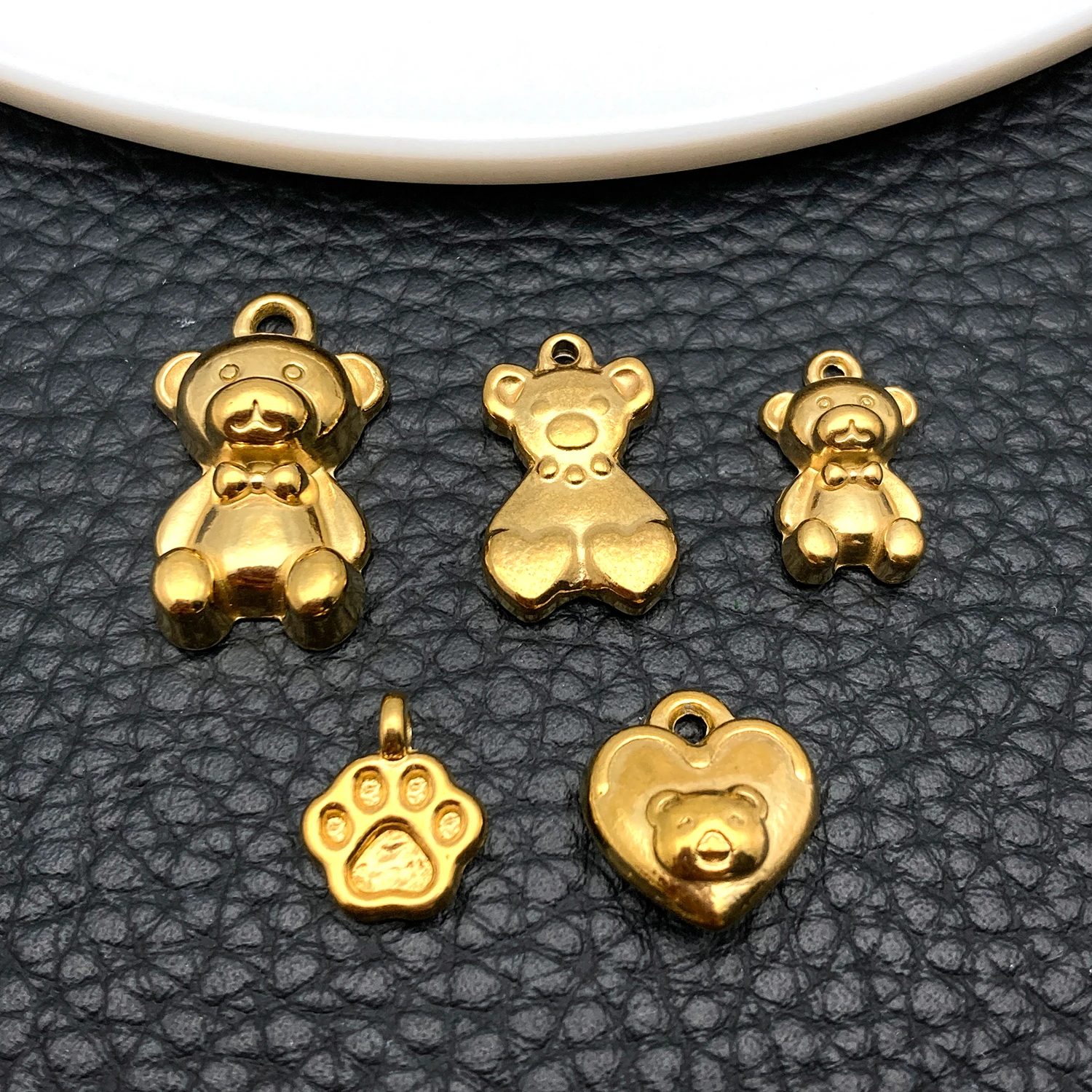 2/5pcs/Lot Hight Quality Non Fading Stainless Steel Little bear Claws Charms Fit Bracelet Necklace Pendant DIY Jewelry Gift ﻿