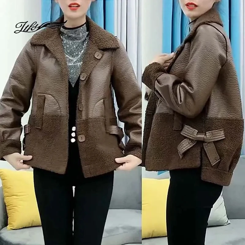 2022 Autumn And Winter New Cashmere And Thick Lamb Coat Women Wear Coat Fashion Wool Coat Female Double Sided Wear Faux Fur Coat