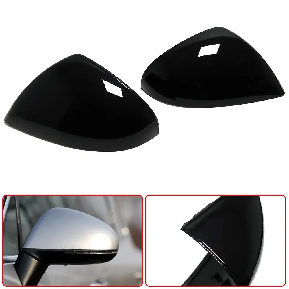 For VW Touareg 7P 2011 - 2018 Gloss Black ABS Car Styling Exterior Rear View Mirror Cover Caps Accessories 7P6857537 7P6857538