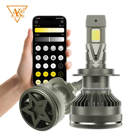 APP Control H7 Car Headlight Bulbs H4 Mini Turbo Headlight H1 H11 H3 9005 HB3 9006 HB4 LED Car Lights 3000K 4300K 6000K 3 Colors