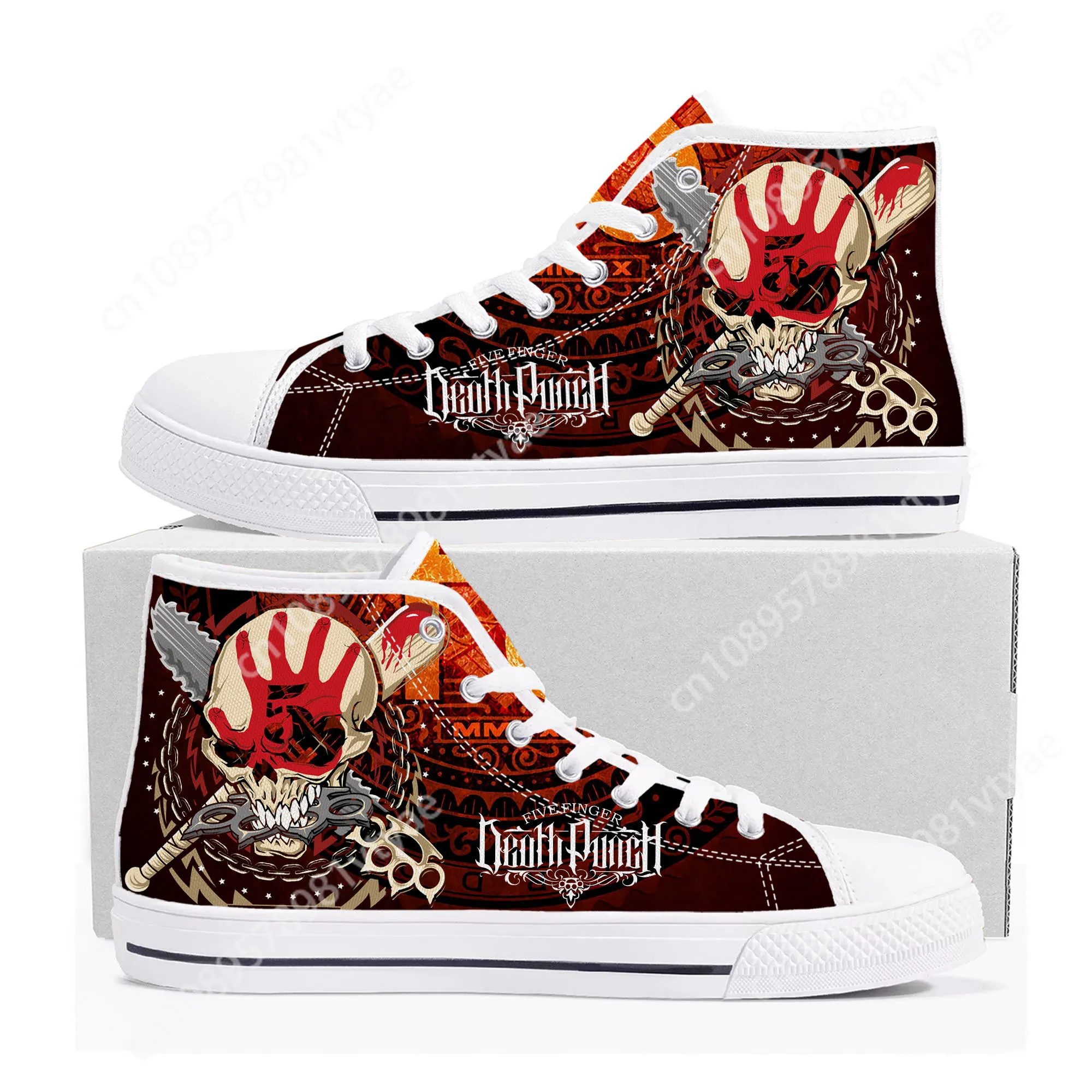 Five Finger Death Punch Band High Top Sneakers Mens Womens Teenager High Quality Canvas Sneaker Casual Couple Shoes Custom Shoe