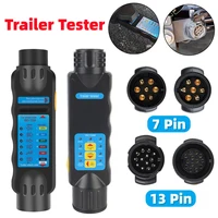 Probador de remolque de coche de 12V, probador de cableado de luz de poste de remolque de 7 pines/13 pines, adaptador de conexión de enchufe de indicador LED para camión, coche y caravana