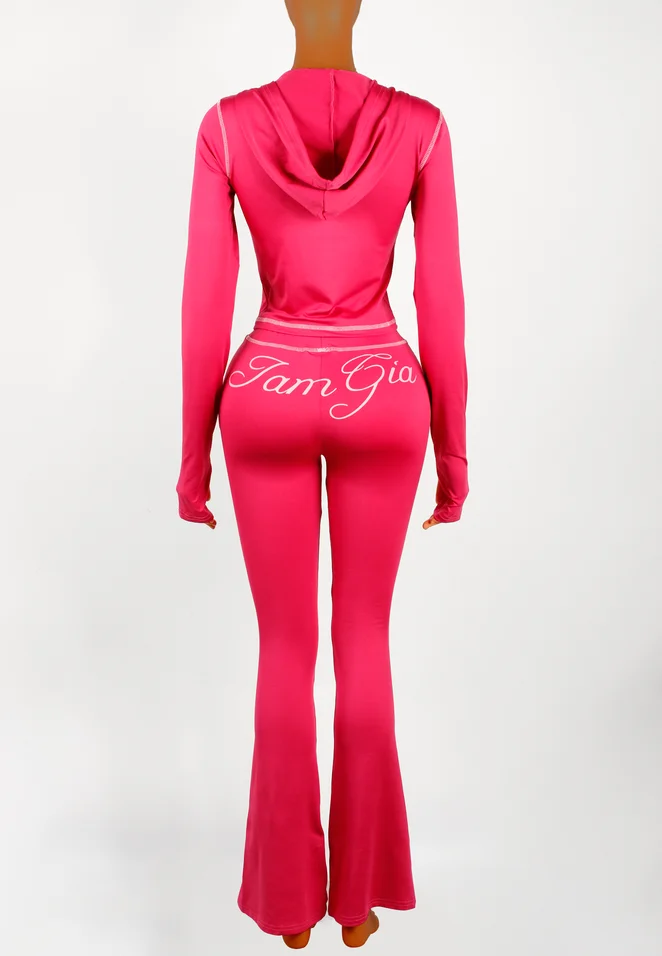 الربيع والخريف طباعة 2 قطعة مجموعة السببية الشارع ملابس النساء Y2K موضة كم طويل البريدي مقنعين المحاصيل القمم