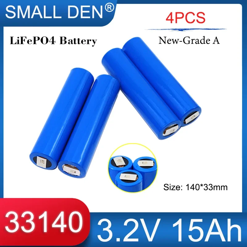 33140 New 3.2V 15Ah Lifepo4 Rechargeable Battery Grade A 5C High Current DIY 12V 4S 24V E- Scooter Motorcycle Power tool+bracket