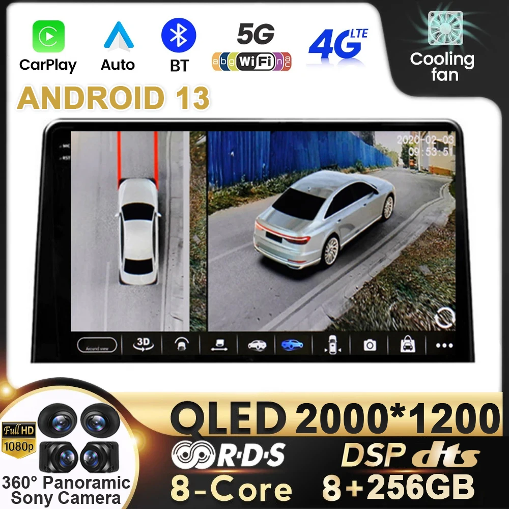 Autoradio Android 13, Navigation GPS, Lecteur 4G, Limitation Stéréo, pour Voiture Opel ChlorCar, KIT Partner Rifter, Cristaux en Berlingo (2019-2020)