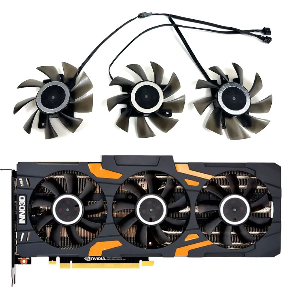 

1SET CF-12815S RTX 2080 Gaming OC GPU Fan，For INNO3D RTX 2080TI、RTX 2080Super、RTX 2080、RTX 2070 Gaming OC Video card cooling fan