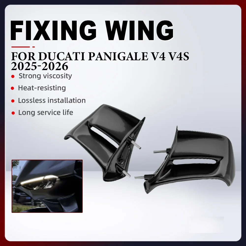 

Motorcycle ABS Front Aerodynamic Wing Fixed Wing Spoiler Side Winglet Wing Aileron Fairing For DUCATI PANIGALE V4 V4S 2025-2026