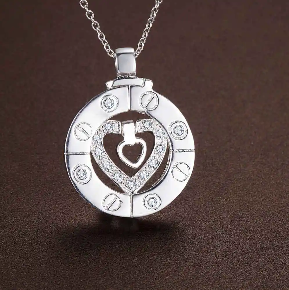 925 sterling silver 18 Inch High quality Pendant Necklace AAA Zircon For Women Man Fashion Wedding Party Charm Jewelry