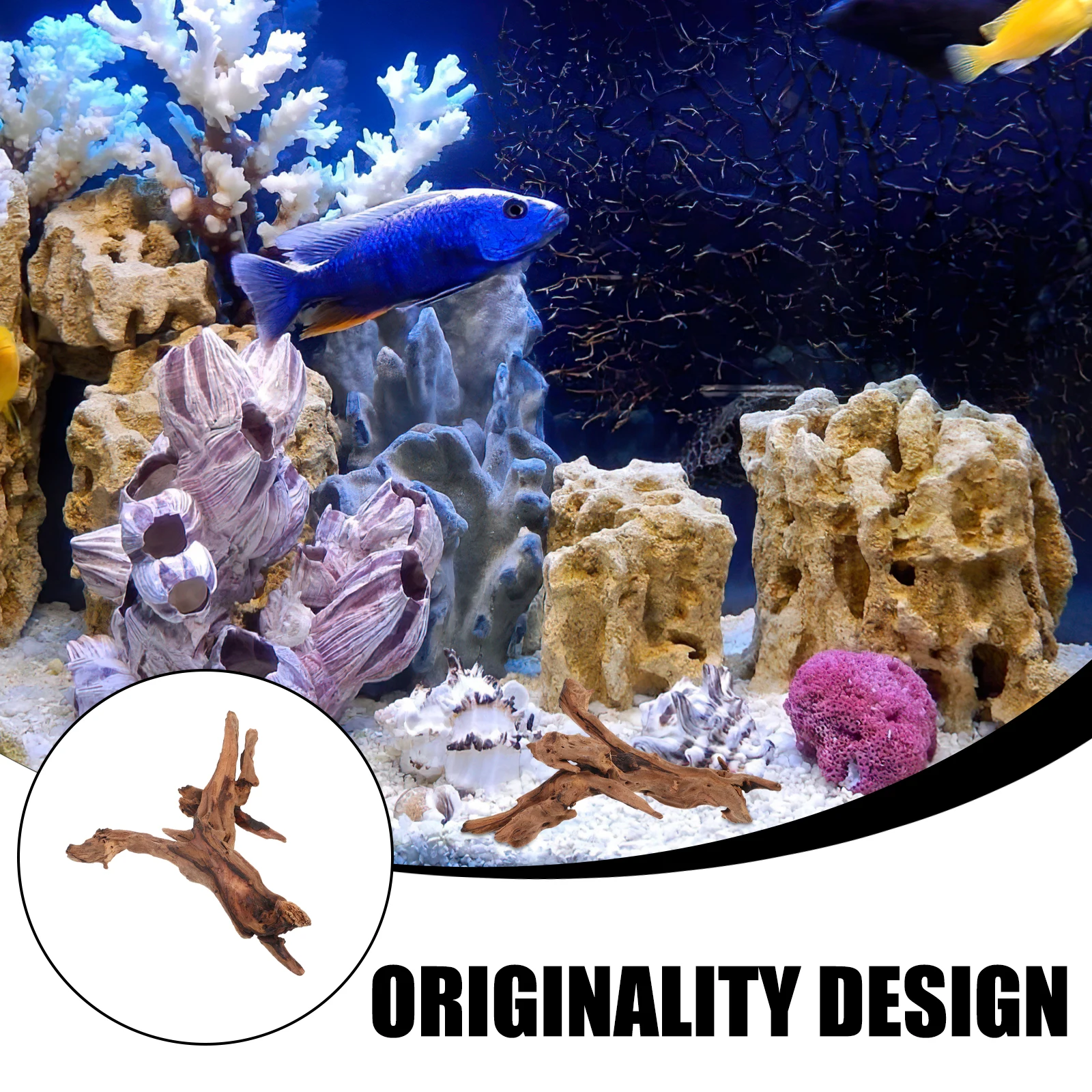 

Natural Dead-Wood Fish Tank Decor 20-25Cm Random Shape Aquarium Ornament Underwater Wood Craft For Reptile Climbing Pet Supplies
