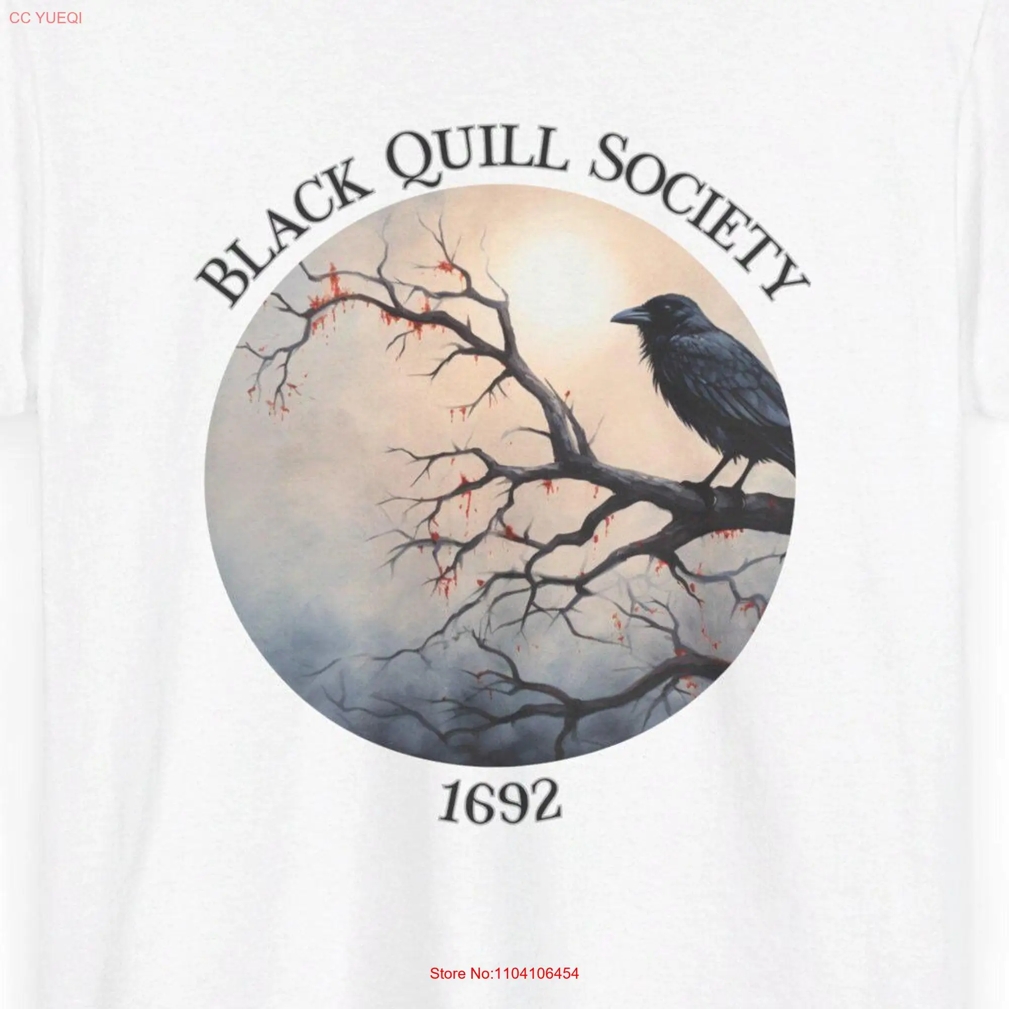 Black Quill Society Heavy Cotton T Shirt long or short sleeves