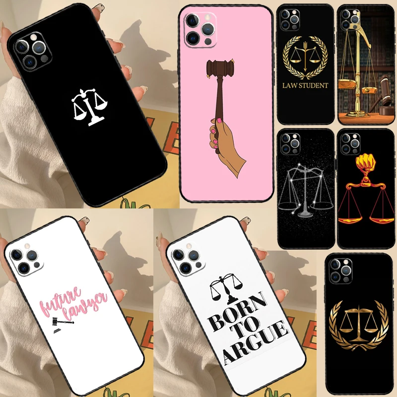 Law Lawyer Judge Justice Case For iPhone 11 12 13 14 15 16 Pro Max Cover For iPhone 13 12 Mini XR X XS Max Plus