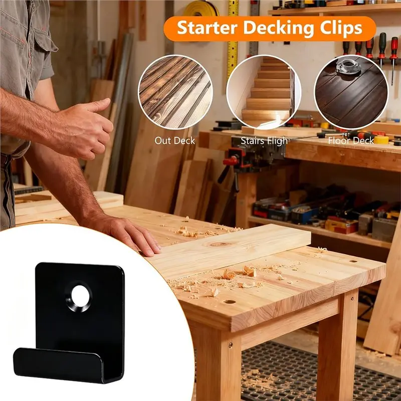 LLCS-For Decking Fixings 45 Pcs Composite For Decking Clips With Screws For Easy Installation