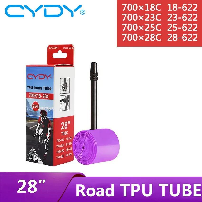 CYDY Ultralight Outdoors Road Bike TPU Bike Inner Tube 28''700x18C 23C 25C 28C Tire FV 45mm/65mm/85mm Tyre Cycling Penu 25G