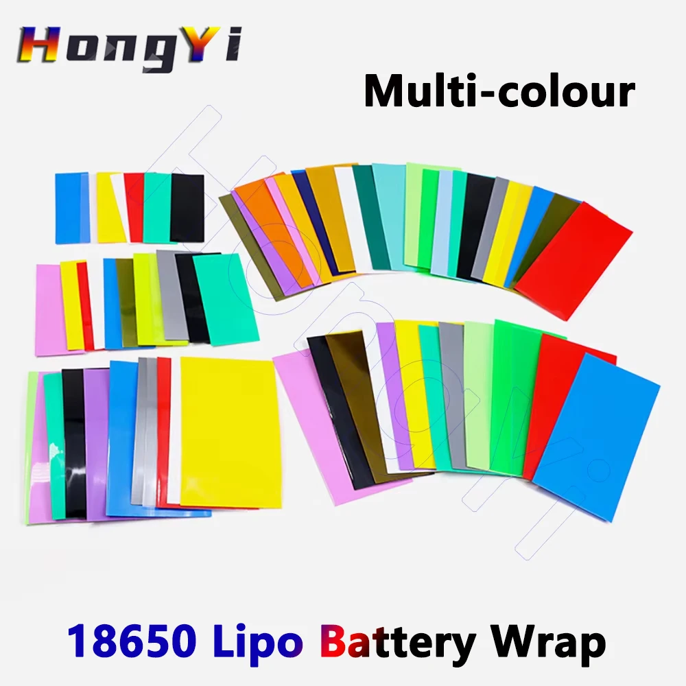 50Pcs 18650 Lipo Battery Wrap PVC Heat Shrink Tube Film Precut Shrinkable Sleeve Tubing Protect Pipe Cover Batteries Wrap Case