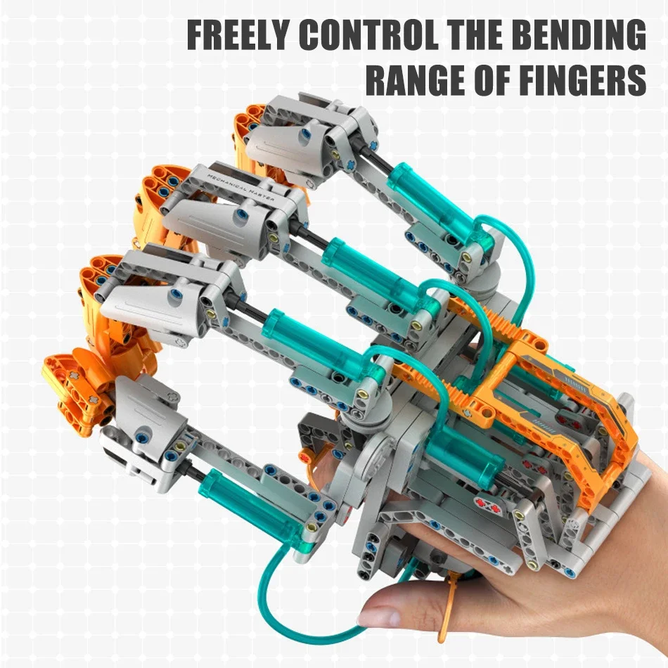 MOC Mechanical Gloves Hydraulic Power Building Blocks Wearable Technology Hand Gauntlet Boys DIY Model Bricks Toy Christmas Gift
