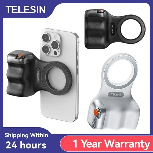 TELESIN Fun Shot-empuñadura magnética para cámara de teléfono, soporte para teléfono, ayuda de disparo, mango de Control remoto para teléfono Android e iOS, 2