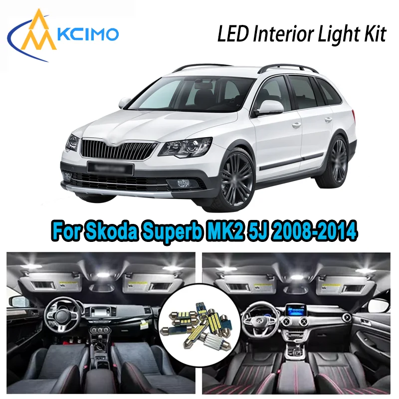 

Premium Variant LED Interior Kit for Skoda Fabia MK2 5J 2008-2014 2009 2010 Dome Map Trunk Lamps Error Free Automotive Lighting