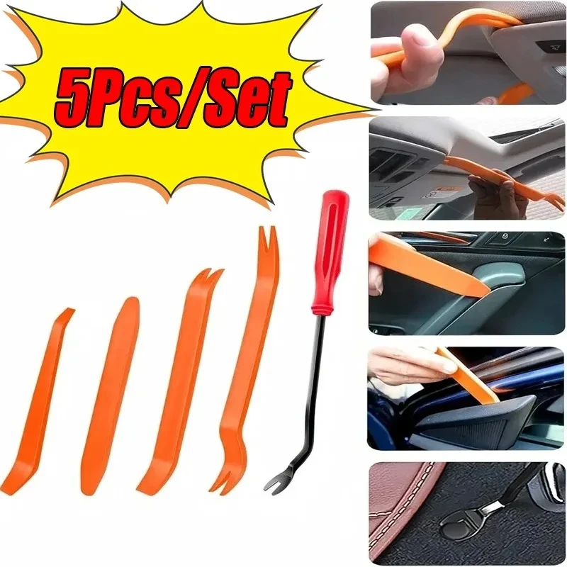 Car Door Cleat Trim Removal Tool Kit Navigation Blade Removal Plastic Auto Interior Seesaw Yellow Conversion Repairing Tool