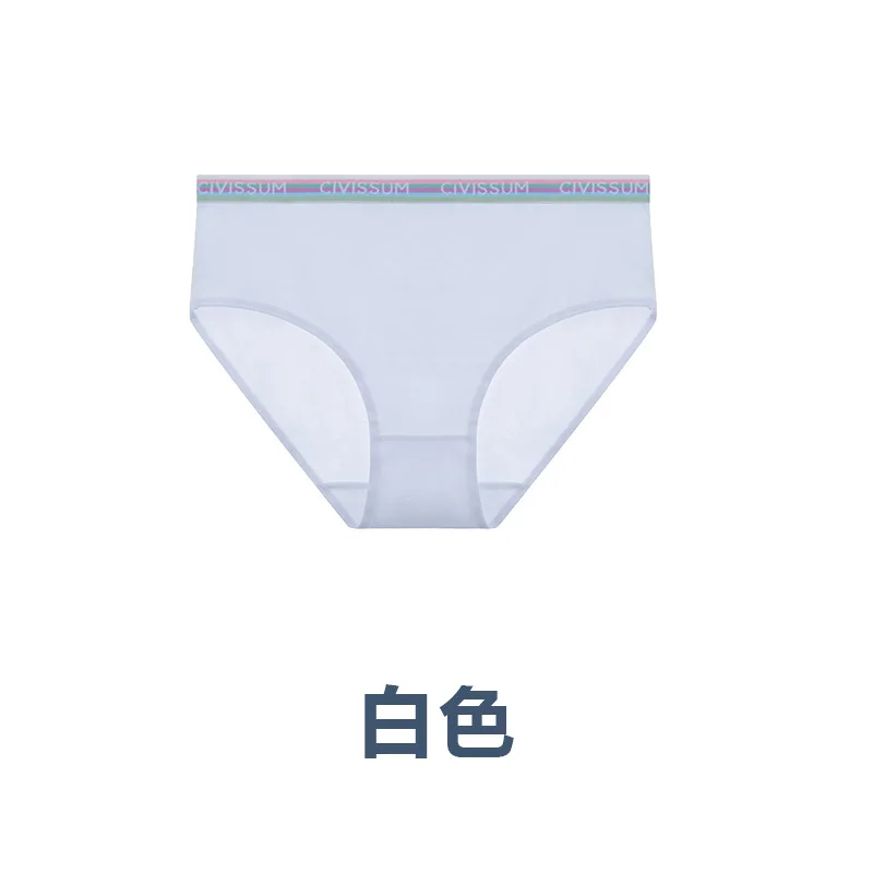 Plus Size Women Panties Comfortable Mid-Waist Pure Cotton Basic Underwear Comfortable Solid Color High Elastic Briefs Lingerie