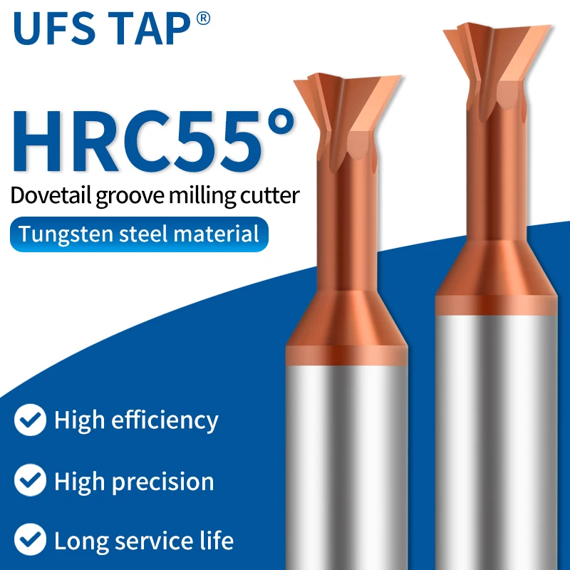 Utensile CNC per fresa a coda di rondine in metallo duro UFS 30 55 60 75 90 120 gradi Utensile per lavorazione dell'acciaio al tungsteno per fresa in metallo 1mm-20mm