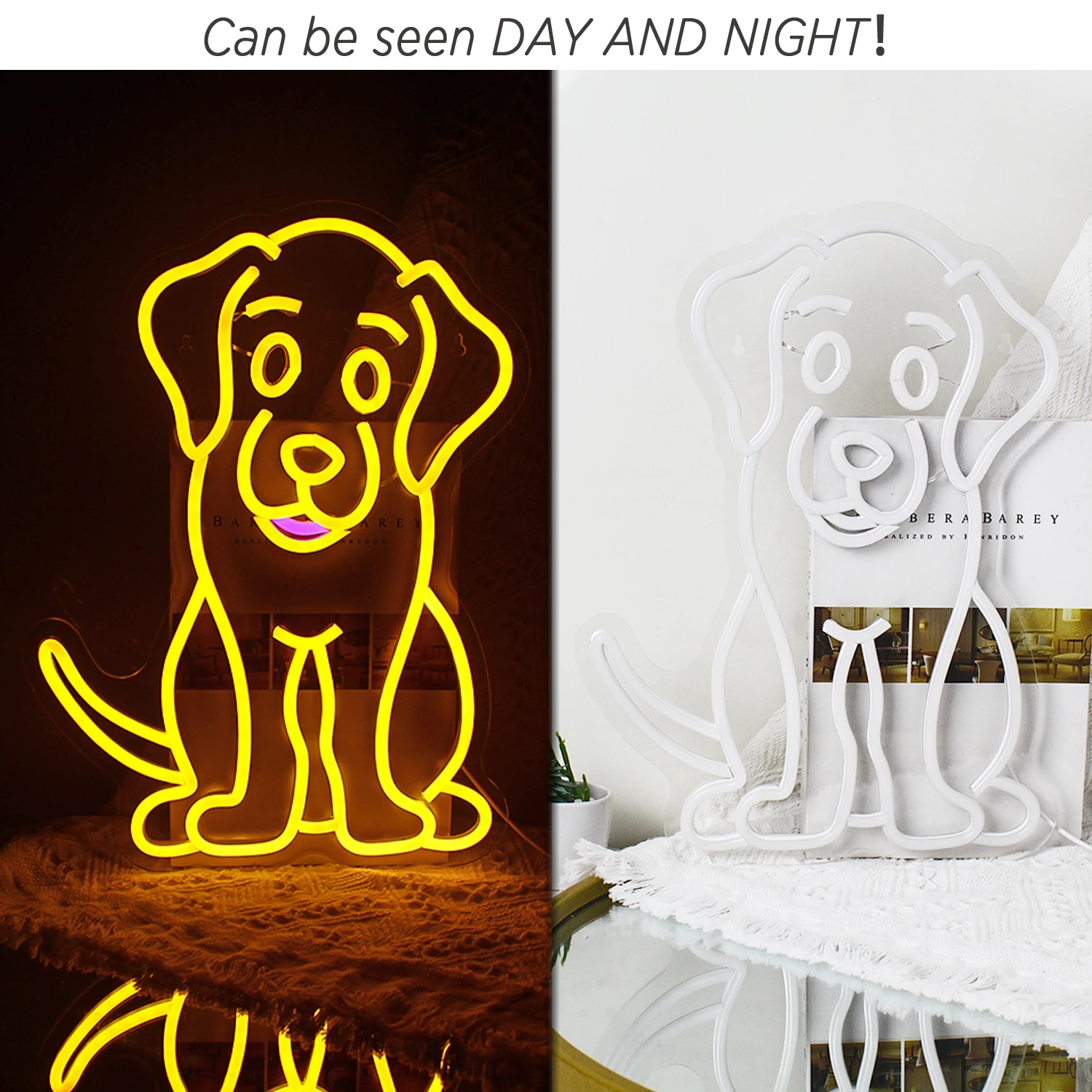 Signe au néon LED pour amoureux des animaux, ornement de propriétaire d'animal de compagnie, cadeau vétérinaire pour enfants, conception de chambre pour enfants, dresseur de chien, cadeau