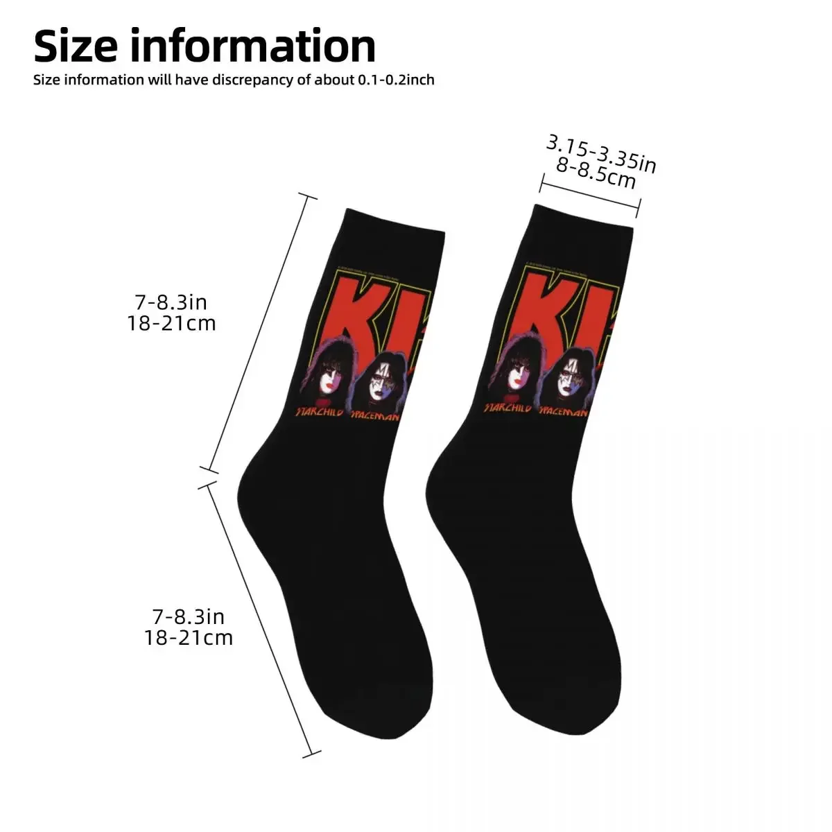 Kiss Band Logo Met Leden Sokken Harajuku Super Zachte Kousen Hele Seizoen Lang Sokken Accessoires Voor Unisex Geschenken