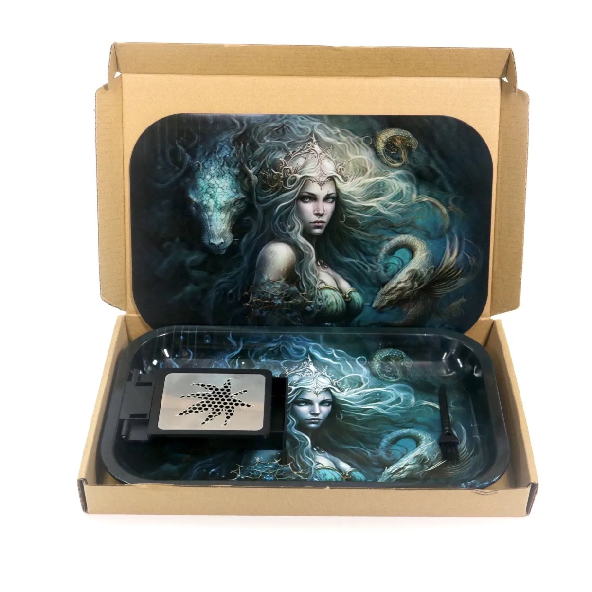 

Portable Tobacco Rolling Tray Set with Card Herb Grinder 3D Magnetic Lid Cigar Filling Funnel DIY Cigarette Tray Smoking Set