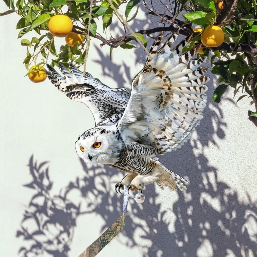 Waterproof Bird Scarer Simulation Owl With Reflective Bird Scare Pendant Pest Control With Bell Hanging Bird Repellent Courtyard
