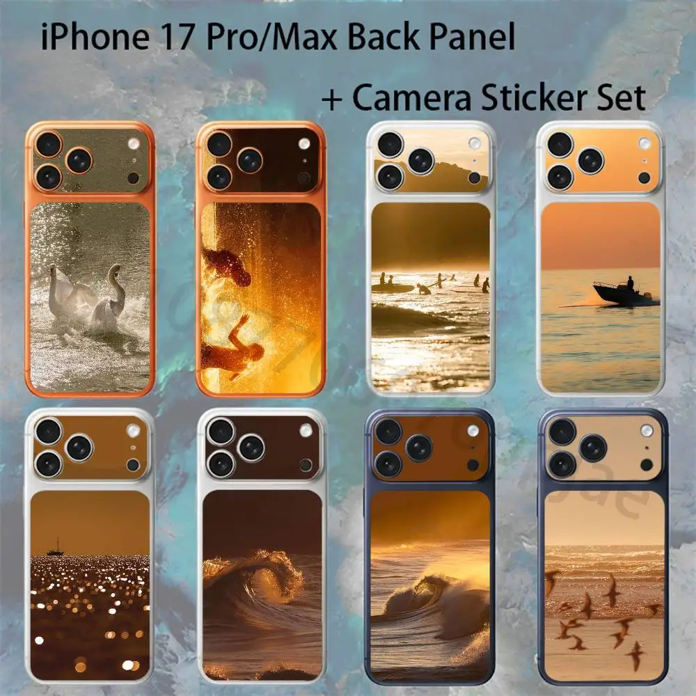 

Coastal Glow For iPhone 17proMax/17pro Full Cover Decal Skin Wrap Colorful Rear Protective Sticker Film