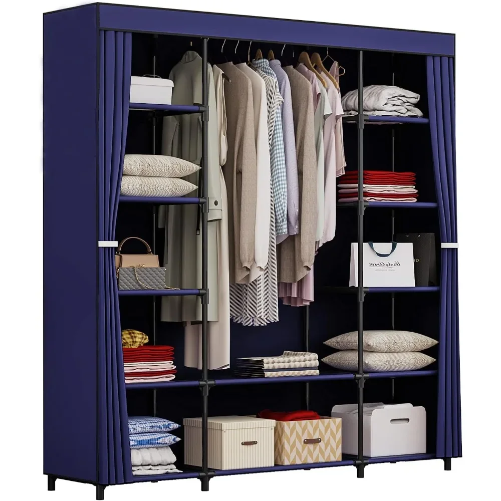 

Portable Closet Wardrobe Organizer Storage with Cover Non-Woben Fabric portable wardrobe closet for hanging clothes Racks