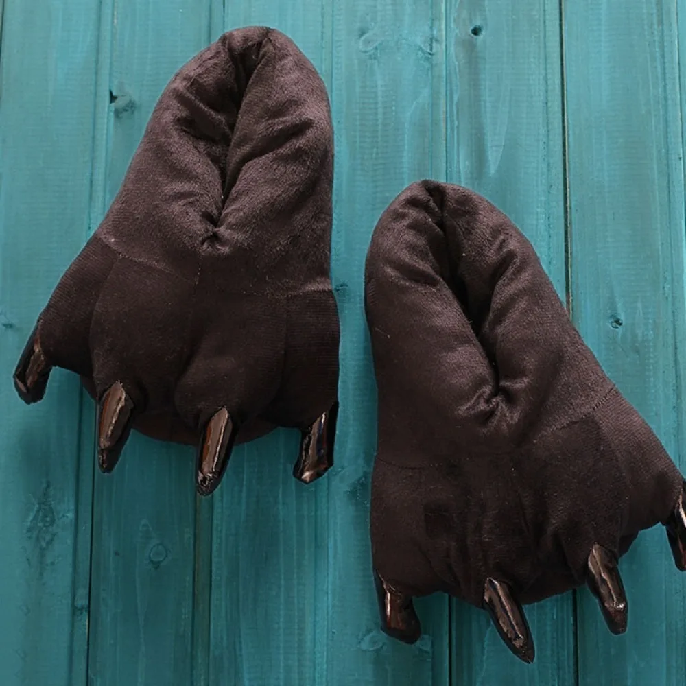 

Cute Plush Animal Claw Shoes Dinosaur Homewear Thicken Warm Slippers Funny Performance Wear Paw Cosplay Shoes Boys Girls