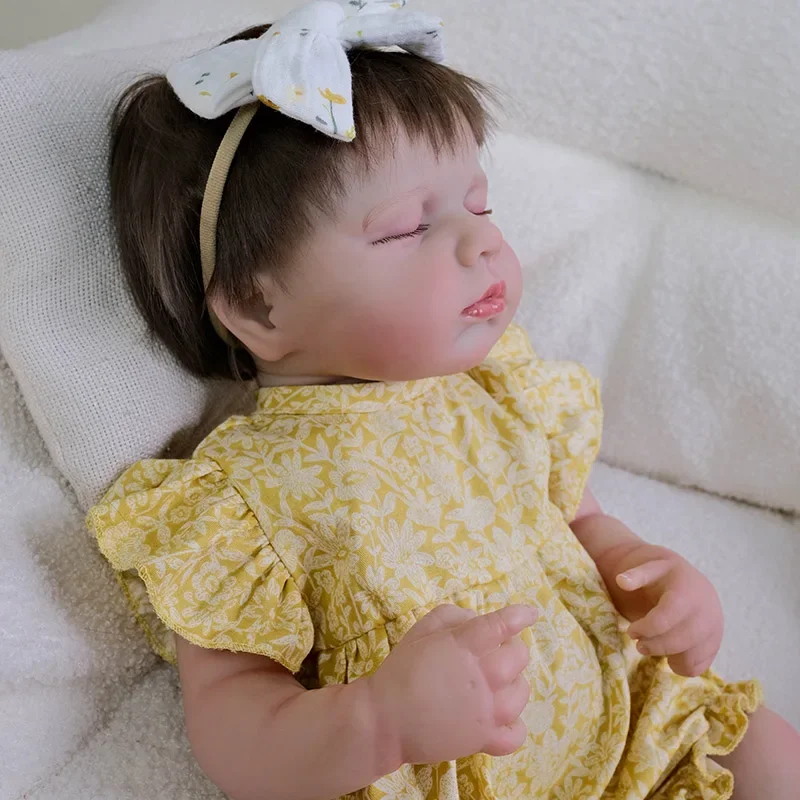 NPK 19 ''الناعمة القماش الجسم لولو تولد من جديد بيبي دمية نابض بالحياة لمسة ناعمة محبوب طبقات متعددة اللوحة ثلاثية الأبعاد الجلد تحصيل الفن دمية