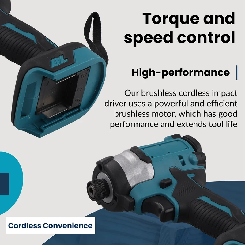 Brushless Cordless Impact Driver 1/4-Inch 6.35Mm Hex Impact Driver High Torque 220N. M Variable Speed For Makita 18V