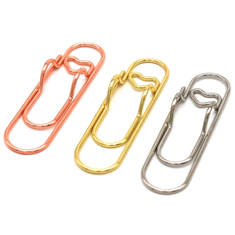 5Pcs Paper Clips Metal Pen Holder Clip School Bookmarks Photo Memo Ticket Clip Stationery Office School Supplies