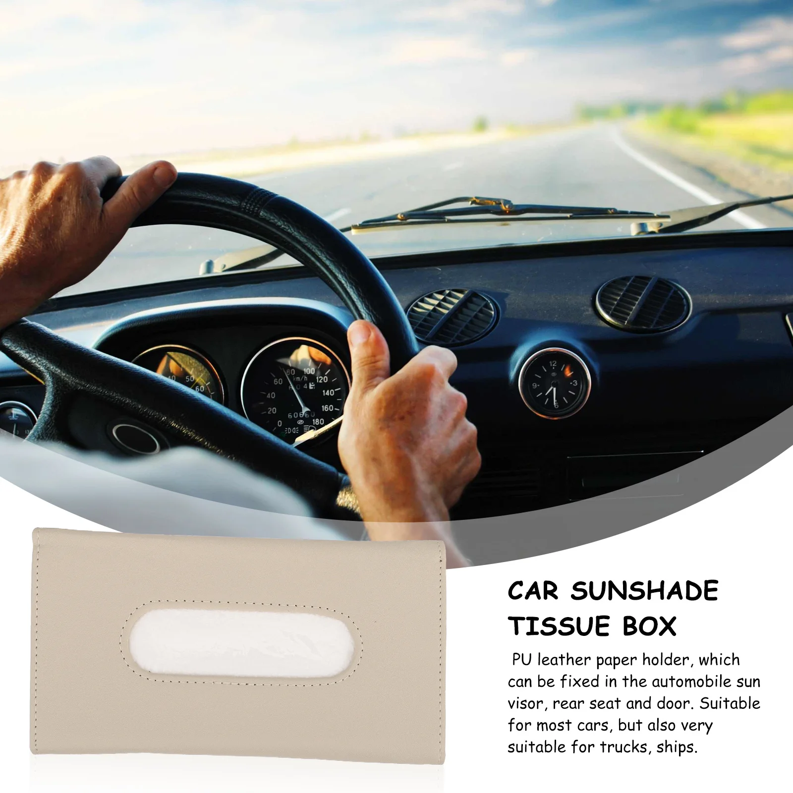 

1pc Car Pu Hanging Car Visor Tissue Case Holder For Sun Visor Tissue Case Organizer Napkin Storage Auto Accessory