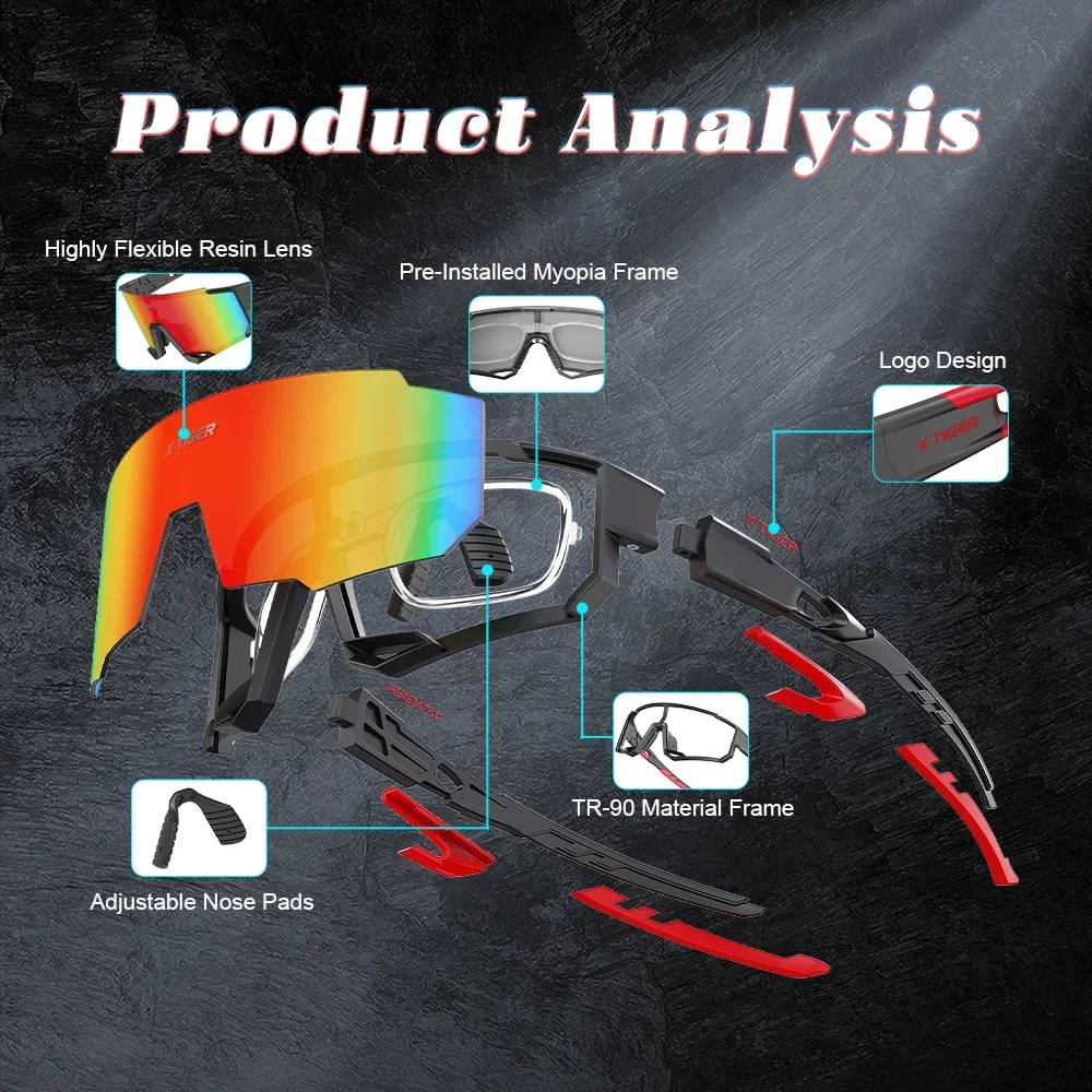 X-TIGER Cycling Glasses Color Polarized Men Women Sports Sunglasses Road MTB Bike Bicycle Riding Protection Goggles Eyewear