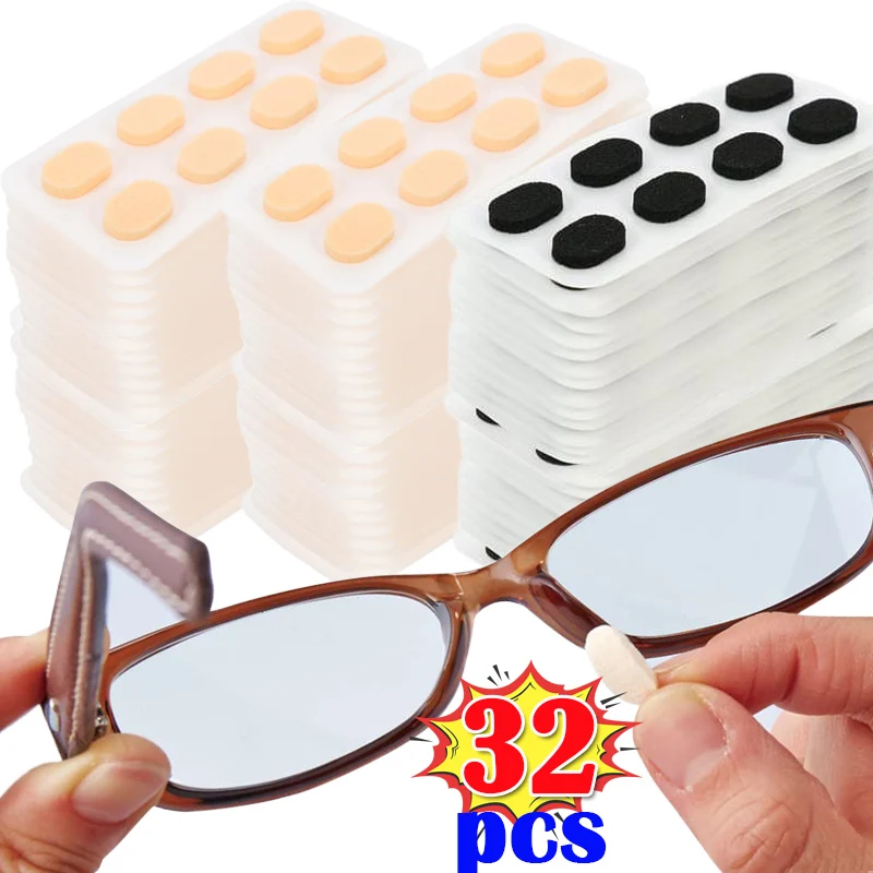 

32pcs Soft Anti-slip Glasses Nose Pads EVA Foam Adhesive Sweat Absorb Sponge Nose Pads Eyeglasses Stickers Eyewear Accessories