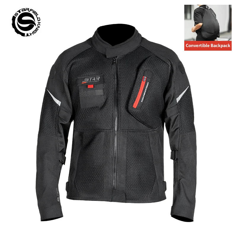 Star Field Knight Dual-purpose Motorcycle Jacket 2026 New Summer Mesh Breathable Convertible Backpack For Use Riding Equipment
