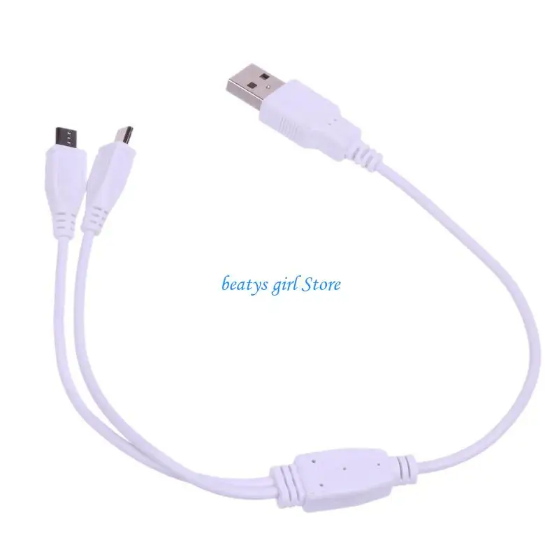 C7AB Micro USB Splitter Cable Dual Micro USB to USB 2.0 Y Splitter Extension Cable for Phone Tablet