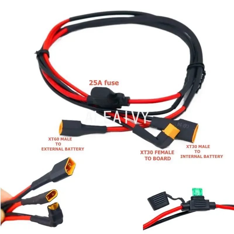 36v 48v battery pack cable kit XT30&XT60+ 25A fuse for paralleling extra expansion XIAOMI m365 and Pro