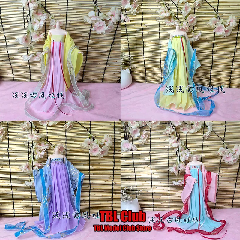 

In Stock 1/6 Scale Female Soldier Traditional Chinese Strapless Dress Ribbon Hanfu For 12inch Action Figure Model