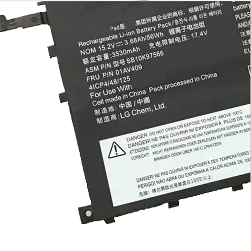 15.2V 3.425Ah/52Wh 56WH 01AV439 00HW028 Original Battery SB10F4647 01AV410 For Lenovo THINKPAD X1 YOGA Carbon 4 X1C 01AV457 409