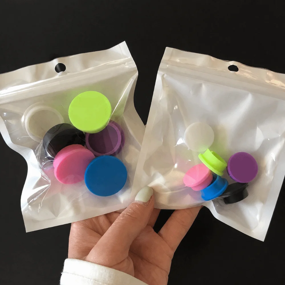 6/12Pcs Leak Proof Glass Vial Caps Silicone Reusable Peptide Vial Caps Evaporation Proof Vial Seal Covers