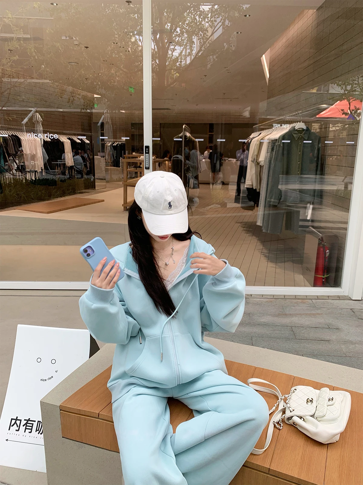 

Chen Jin серебряный меховой комплект с капюшоном, женский свободный топ, осенне-зимний ансамбль Faion, повседневная уличная одежда, Sle