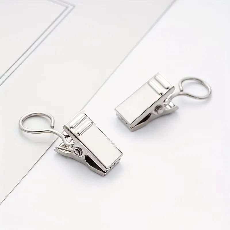 8 pcs Closed Curtain Hooks, Firm Non-Slip Hold, Home Decoration Bathroom Shower Panel, Silver Closed Loop Design