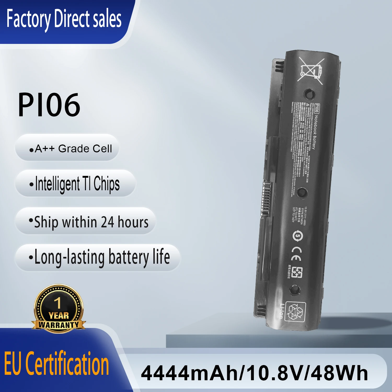 New PI06 PI06XL  Laptop Battery For HP Pavilion 14 15 Series Envy 15t 15z Series HSTNN-LB4N HSTNN-UB4N PN 710416-001 710417-001