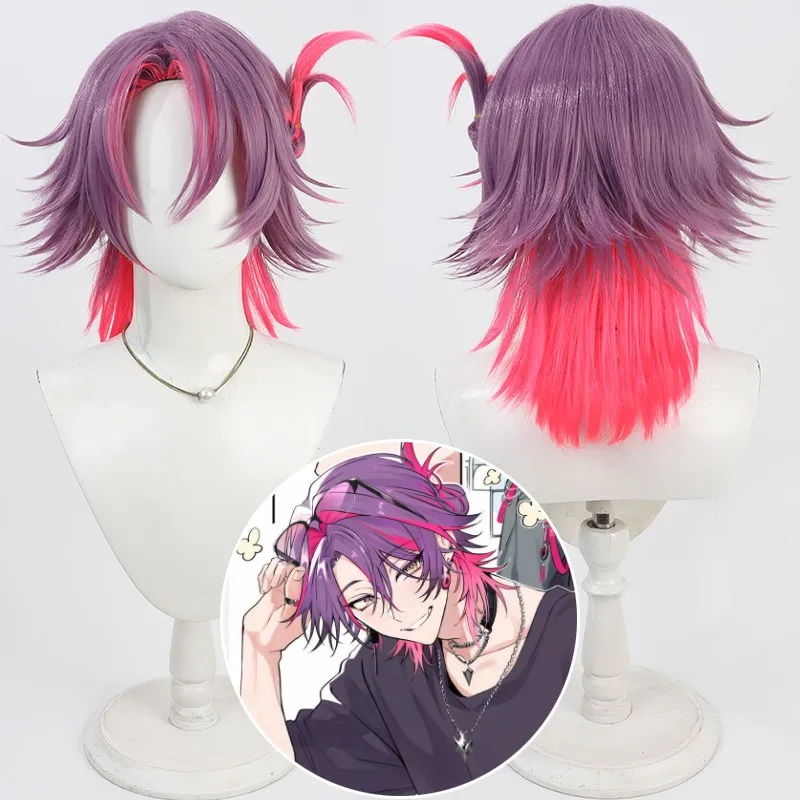 

New Virtual YouTuber VTuber Watarai Hibari Cosplay Wig Short Heat Resistant Synthetic Hair + Wig Cap