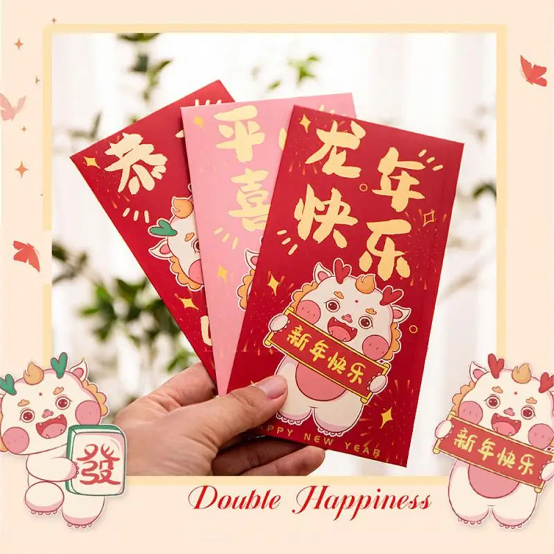 Rode Envelop Dikker Opvouwbare Rode Envelop Charmant Maannieuwjaar 2024 Nieuwjaar Rode Envelop Duurzame Rekbare Rode Envelop